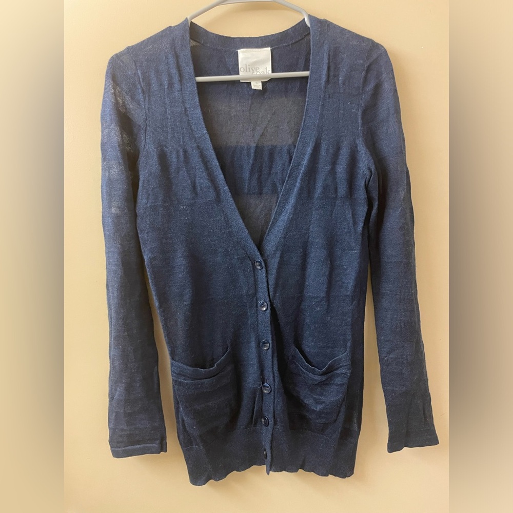 Olive & Oak EUC Navy Blue Cardigan